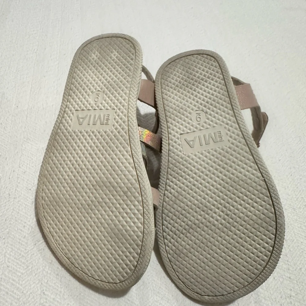 Mia Toddler Sandals Little Halsie Size 9 Dusty Pink and Silver